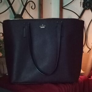 Kate Spade Black Tote Bag Burgundy Color. (Call Outs). Some Very minor White Spo